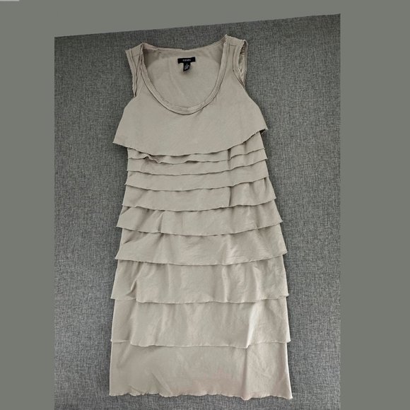 Alfani Layered Tiered Dress Size 2 Scoop Neck Sleeveless Fringe Edges Cotton, Sp - Picture 1 of 16